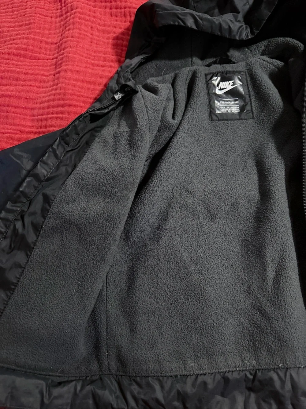 Nike Black Hooded Kids Puffer Jacket